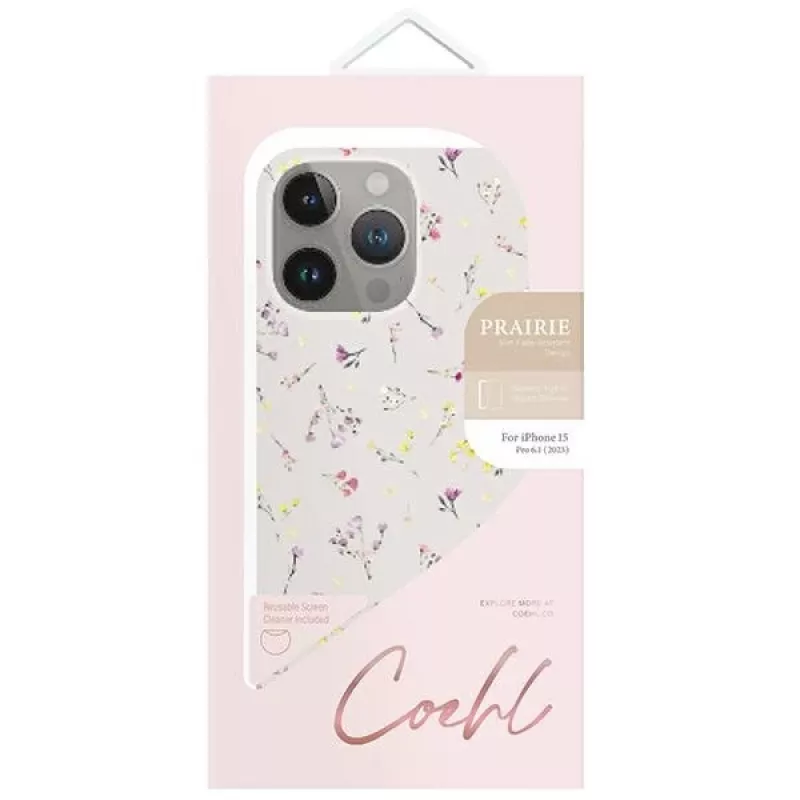 UNIQ Coehl Prairie Custodia per Apple iPhone 15 Pro 6,1 inch Blush Beige