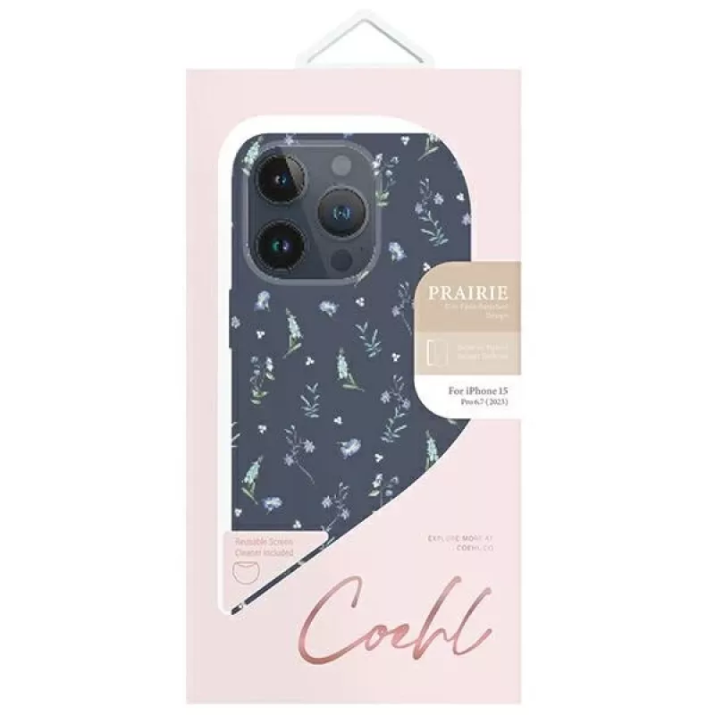 UNIQ Coehl Prairie Cover per Apple iPhone 15 Pro Max 6,7 inch Navy Blue / Lavender Blue