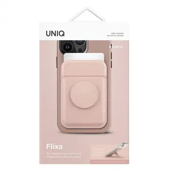 UNIQ Flixa Portafoglio magnetico per carte con supporto Blush Pink MagSafe