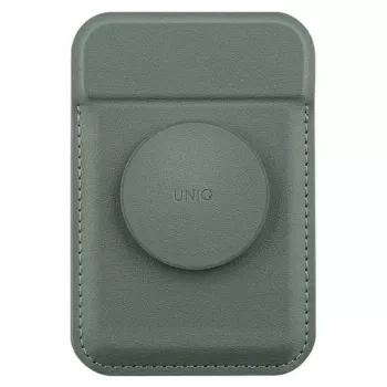 UNIQ Flixa Portafoglio magnetico per carte con supporto Lichen Green MagSafe