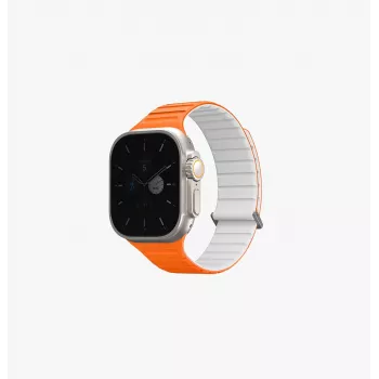 UNIQ Revix Evo Cinturino magnetico reversibile in silicone per Apple Watch Series 1/2/3/4/5/6/7/8/9/SE/SE2/SE3/Ultra/Ultra2/Ultra3 42/44/45/49mm Viridian Green / Burnt Yellow