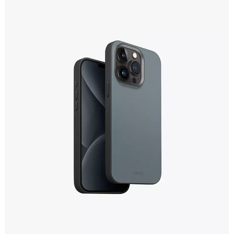 UNIQ Lyden DS Cover con ricarica MagClick per iPhone 15 Pro Max 6,7 inch, antracite-nero