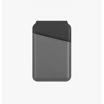 UNIQ Lyden DS Portafoglio magnetico con supporto e protezione RFID per MagSafe, antracite-nero