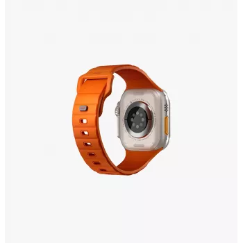 UNIQ Stride cinturino in gomma FKM per Apple Watch Series 1/2/3/4/5/6/7/8/9/SE/SE2/SE3/Ultra/Ultra 2/Ultra 3 42/44/45/49mm Volt Orange