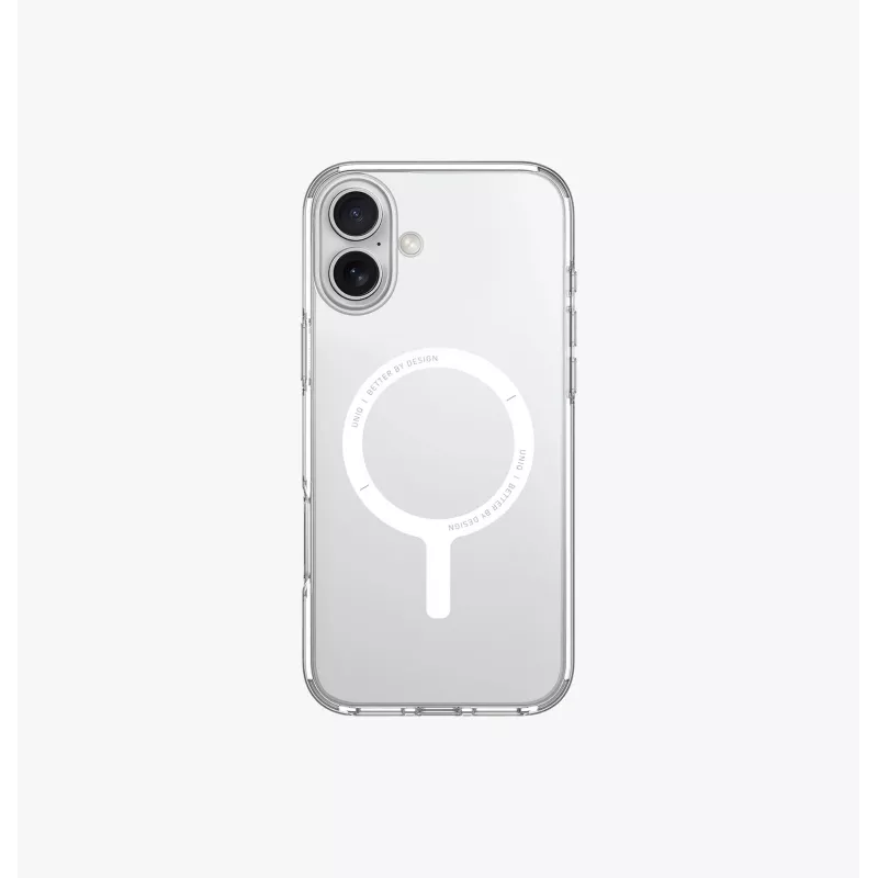 UNIQ Clario Case per iPhone 16 Plus 6,7 pollici Magclick Charging Lucent Clear