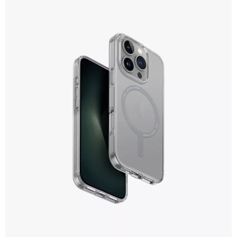 UNIQ Clario Case per iPhone 16 Pro 6,3 pollici Magclick Charging Smoke