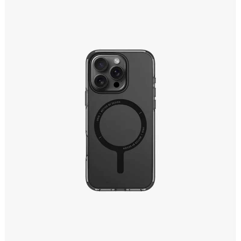 UNIQ Clario Case per iPhone 16 Pro 6,3 pollici Magclick Charging Smoke