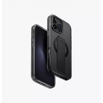 UNIQ Heldro Max MagClick custodia con ricarica per iPhone 16 Pro Max 6,9 pollici nero/Vapour Smoke