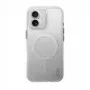 UNIQ Coehl Lumino Case per iPhone 16 6,1 pollici ricarica magnetica argento scintillante