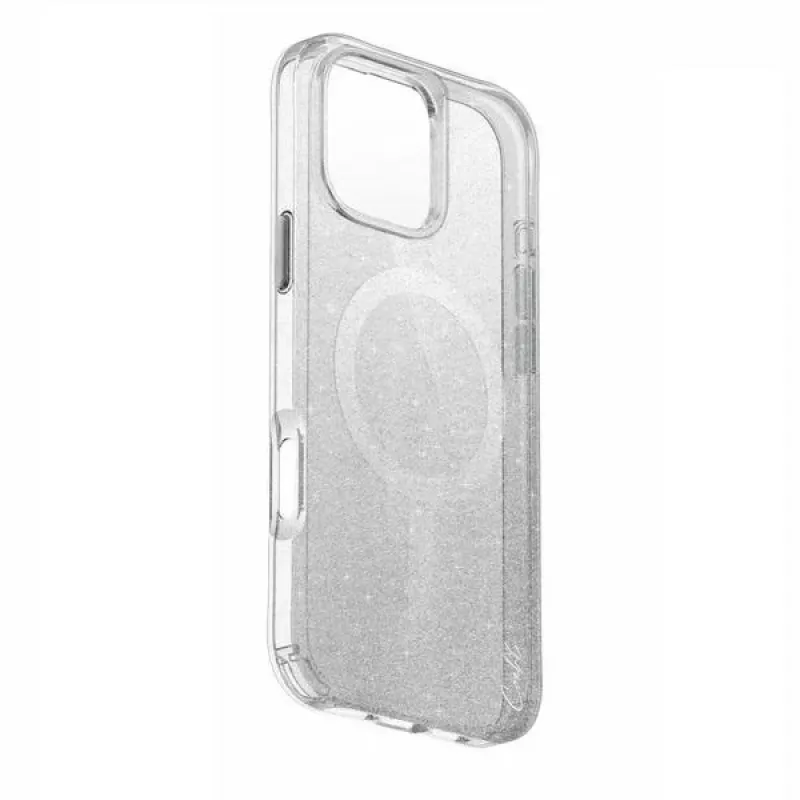UNIQ Coehl Lumino iPhone 16 Pro 6.3 pollici custodia con ricarica magnetica Sparkling Silver