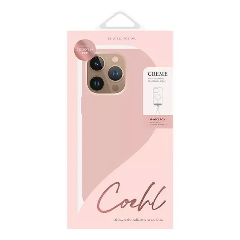 UNIQ Coehl Creme Case per iPhone 16 Pro 6,3 pollici con ricarica magnetica, rosa ballet