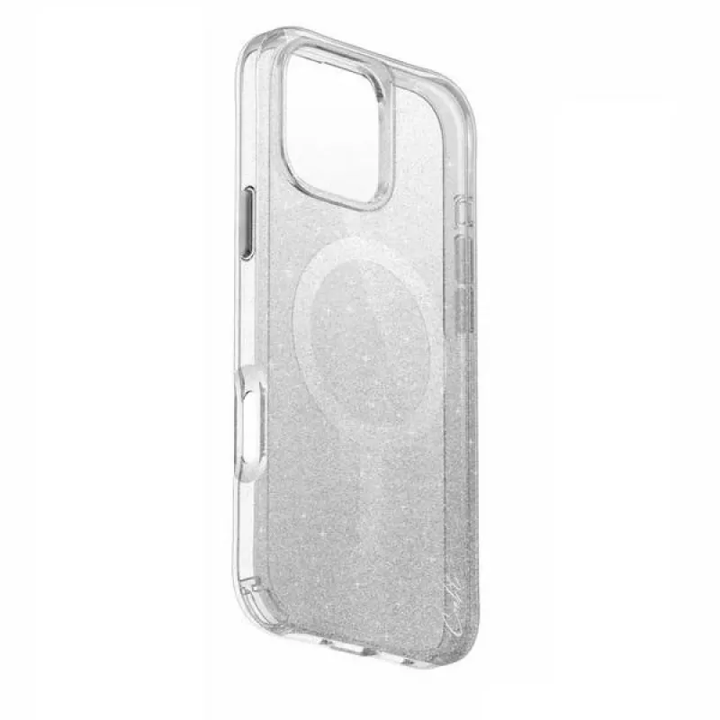 UNIQ Coehl Lumino custodia con ricarica magnetica per iPhone 16 Pro Max 6,9, Sparkling Silver