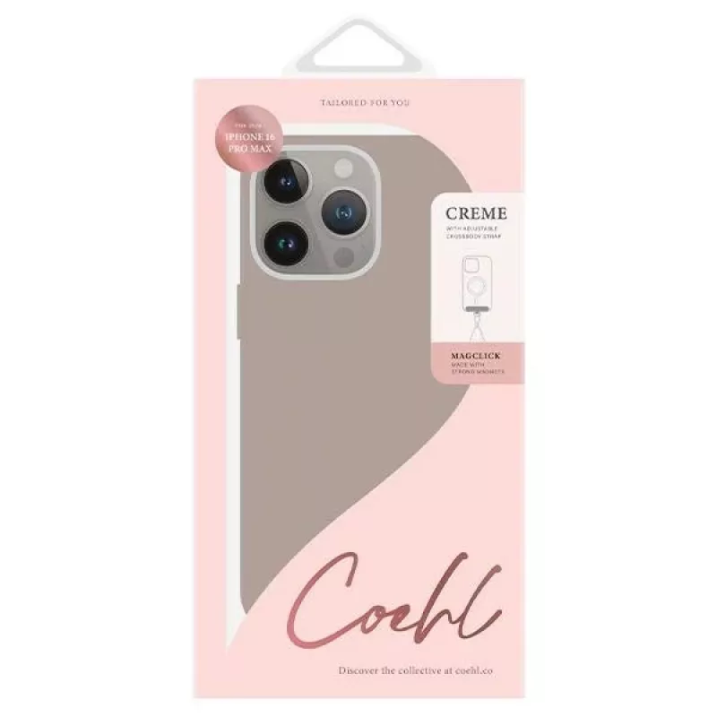 UNIQ Coehl Creme custodia magnetica per iPhone 16 Pro Max 6,9 pollici Taupe Grey