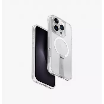 UNIQ Eleva con supporto Vertica Case per Apple iPhone 16 Pro 6,3 pollici Lucent Clear