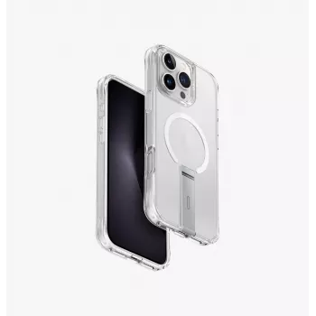 UNIQ Eleva con supporto Vertica custodia per iPhone 16 Pro Max 6.9, Lucent Clear