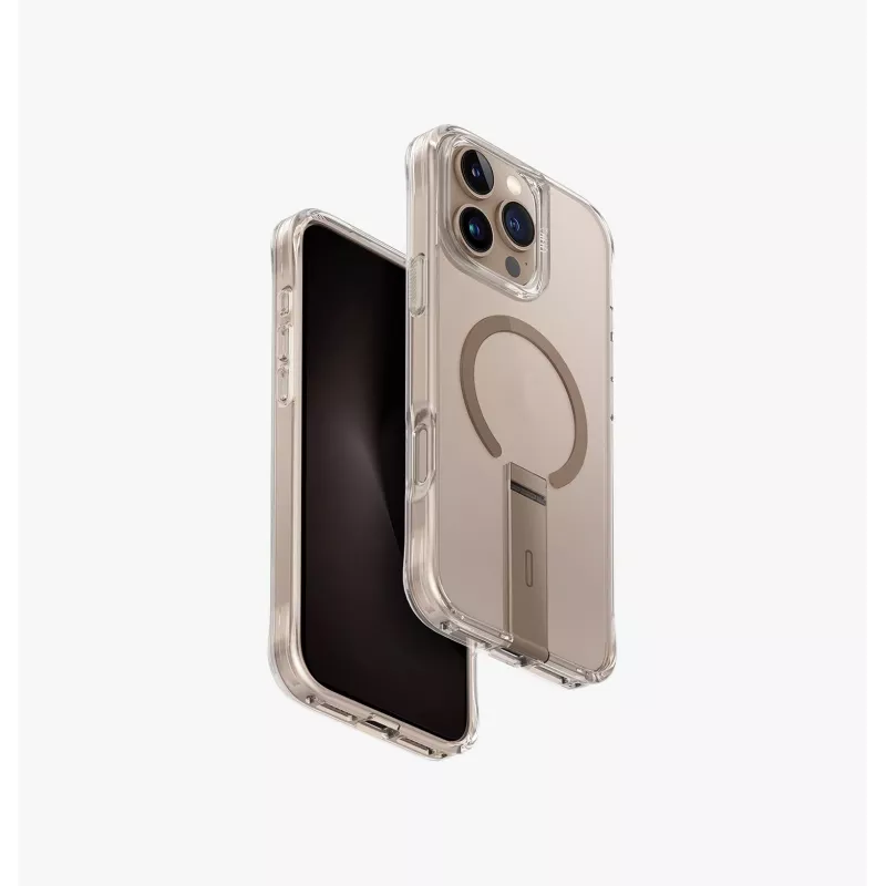 UNIQ Eleva con supporto Vertica custodia per iPhone 16 Pro Max 6.9, Lucent Clear
