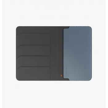 UNIQ Belmont porta passaporto con Apple Find My e blocco RFID, grigio-blu