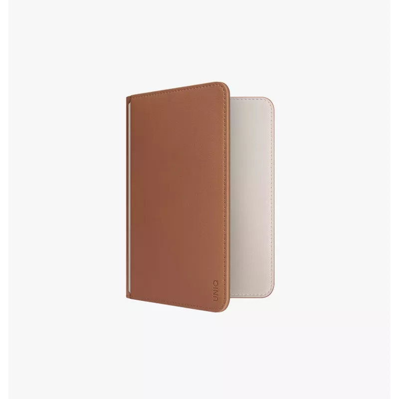 UNIQ Belmont porta passaporto con Apple Find My e blocco RFID, grigio-blu