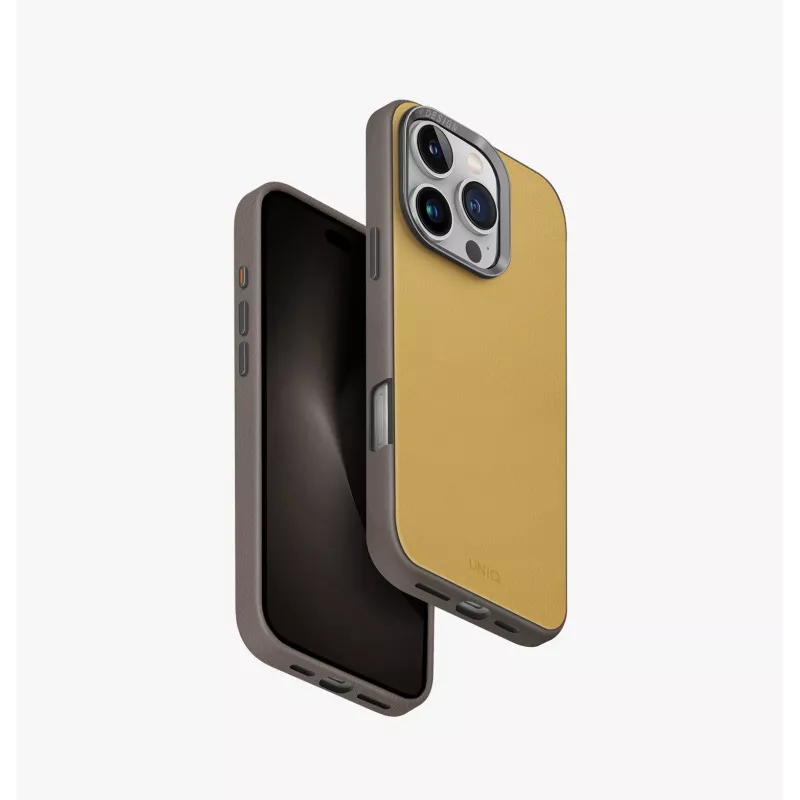 UNIQ Lyden DS Magclick custodia con ricarica per Apple iPhone 16 Pro 6,3 pollici caramello/avorio