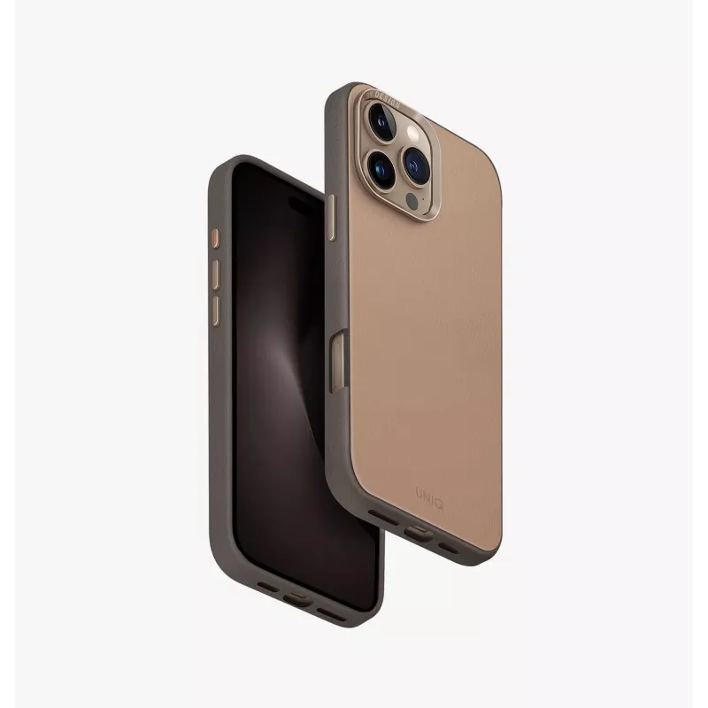 UNIQ Lyden DS Magclick custodia con ricarica per iPhone 16 Pro Max 6,9 pollici, giallo-grigio