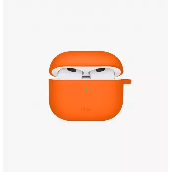 UNIQ Nexo custodia per AirPods 4 con ganci per orecchie in silicone Volt Orange