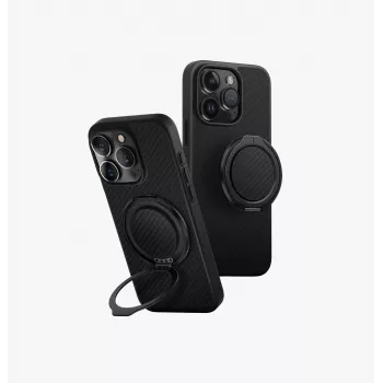 UNIQ Keva Air Case per iPhone 16 Pro 6,3 pollici MagClick ricarica carbon black