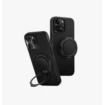 UNIQ Keva Air Case per iPhone 16 Pro Max 6,9 pollici MagClick ricarica carbon black