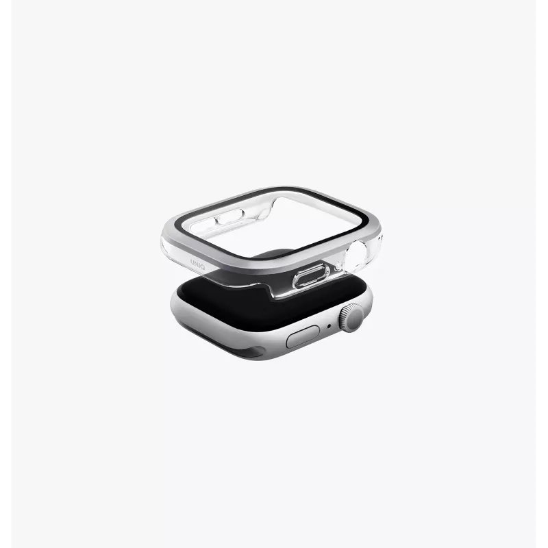 UNIQ Voute custodia per Apple Watch Ultra 49mm con protezione in vetro temperato argento