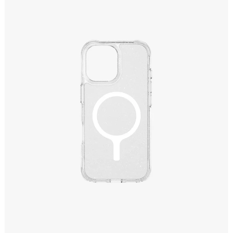 UNIQ LifePro Xtreme MagClick custodia di ricarica per iPhone 17, trasparente glitter