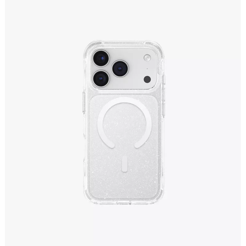 UNIQ LifePro Xtreme MagClick custodia di ricarica per iPhone 17 Pro, trasparente/glitter