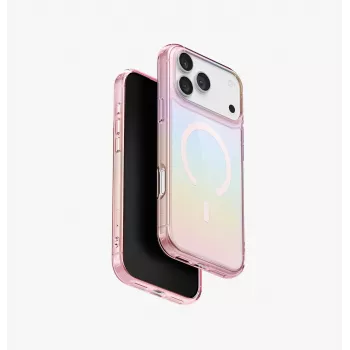 UNIQ Iridescia Case per Apple iPhone 17 Pro Max, MagClick Charging, Pink Prism