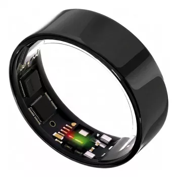 ULTRAHUMAN Ring Air – Smart Ring per donna e uomo – Wearable per il monitoraggio del sonno e del fitness – Frequenza cardiaca – Smart Ring Aster Black Taglia 11