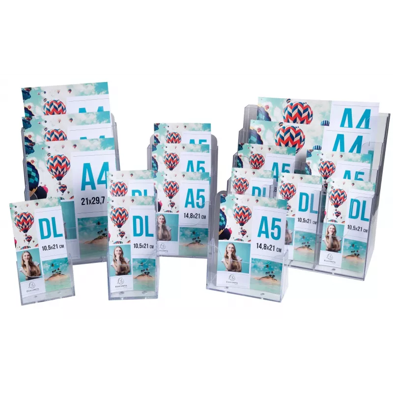 Exacompta espositore da banco A4 con 1 scomparto, polistirene, trasparente, 85 x 235 x 247 mm (74058D)