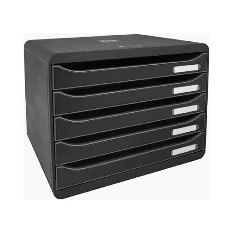 Exacompta BIG-BOX PLUS HORIZON cassettiera DIN A4 orizzontale, 355 x 270 x 271 mm, nero (308714D)