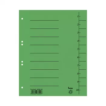 Bene Separatori per documenti 98300GN DIN A4 cartone verde 50 fogli