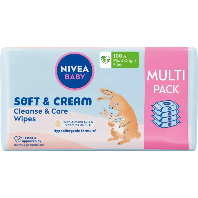 NIVEA Baby Soft & Cream Salviette umidificate 4x57