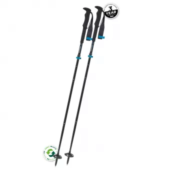 Komperdell FX L Carb Vario Approach Compact Bastoncini da Trekking Pieghevoli, 4 sezioni Alluminio 7075-T6 e Carbonio, Meccanismo Pieghevole FX Lite, Powerlock 3.0