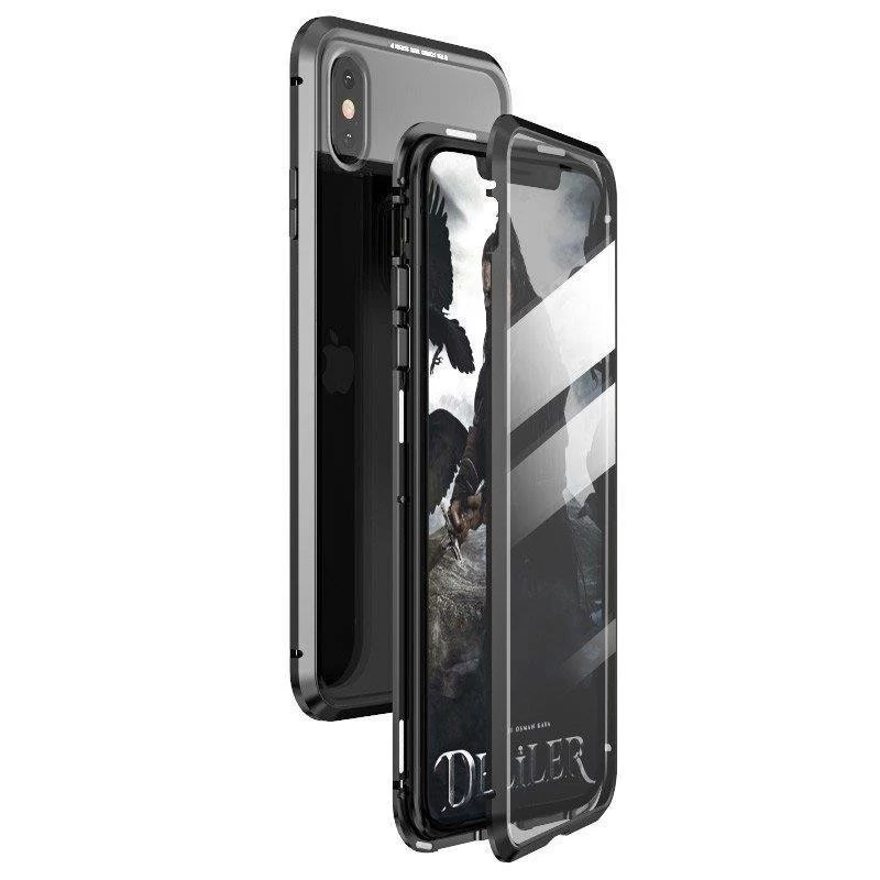 Wozinsky Custodia magnetica completa 360 protezione anteriore e posteriore con vetro integrato per Samsung Galaxy A72 4G nero-trasparente
