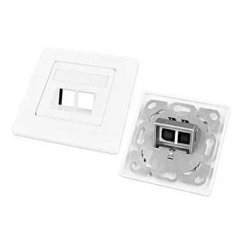 Wirewin Keystone scatola vuota per 2 moduli, incasso, compatibile con placche, RAL9010 bianco puro