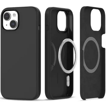 Tech-Proteckt custodia silicone MagSafe iPhone 15 nero opaco