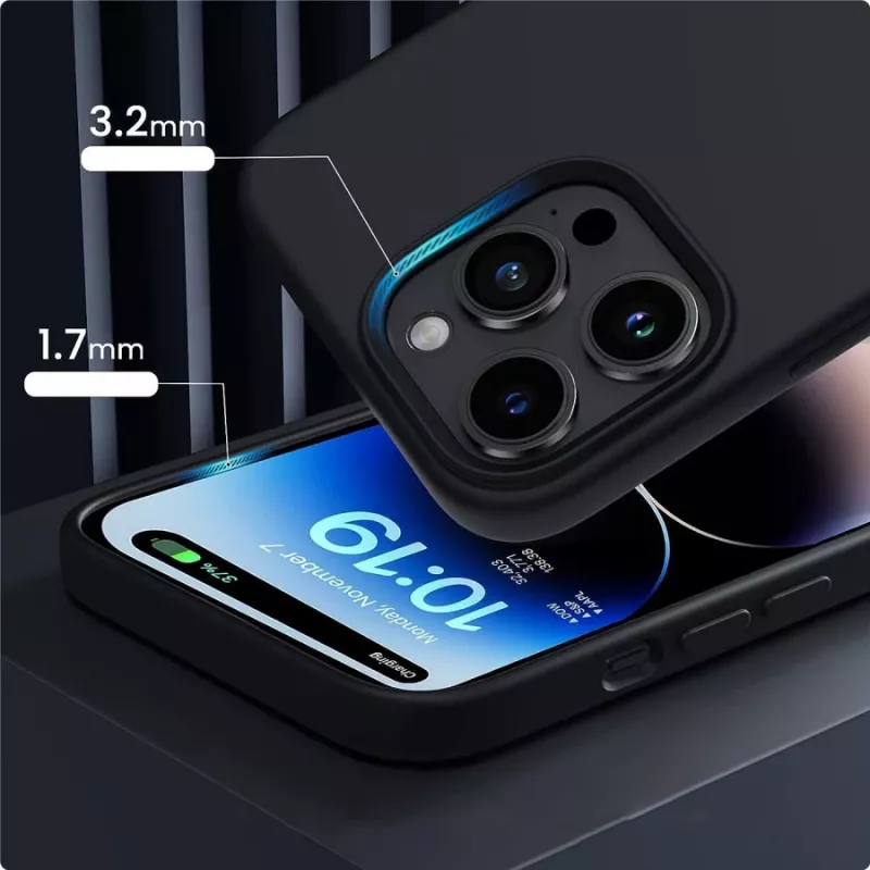 Tech-Proteckt custodia silicone MagSafe iPhone 15 Pro Max nero opaco