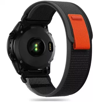 TECH-PROTECT cinturino in nylon per Garmin Fenix 5 / 6 / 6 Pro / 7 – nero/arancione
