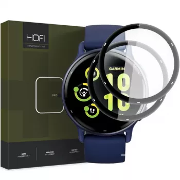 HOFI Hybrid Pro+ confezione da 2 pellicole protezione schermo per Garmin Vivoactive 5 - nero