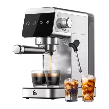 AMZCHEF CE-AZ-EM1501-SV macchina per caffè a pistone (argento)