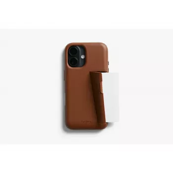 Bellroy Leather Card Case per iPhone 16 Plus, marrone