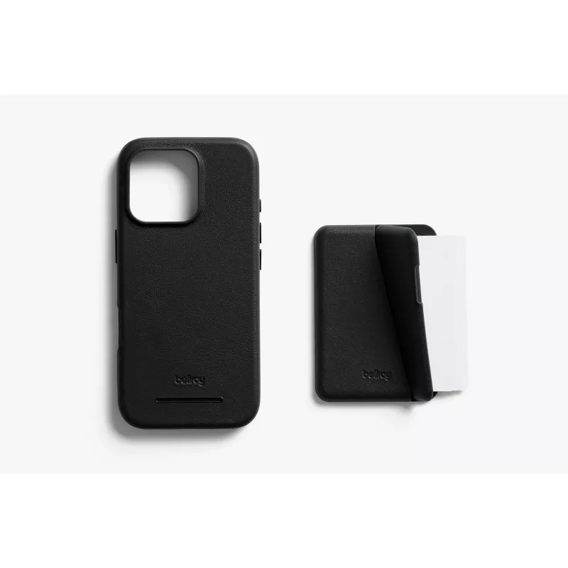 Custodia in pelle Bellroy con portafoglio magnetico per iPhone 16 Pro, nero
