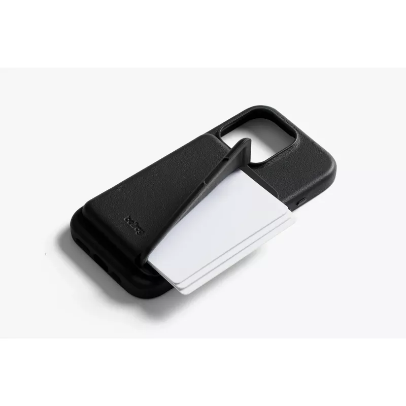 Custodia in pelle Bellroy con portafoglio magnetico per iPhone 16 Pro, nero