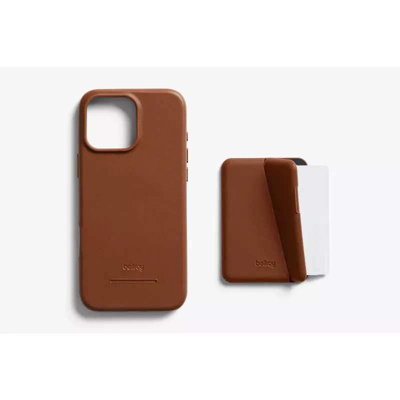 Bellroy Custodia in pelle con portafoglio magnetico per iPhone 16 Pro Max, marrone
