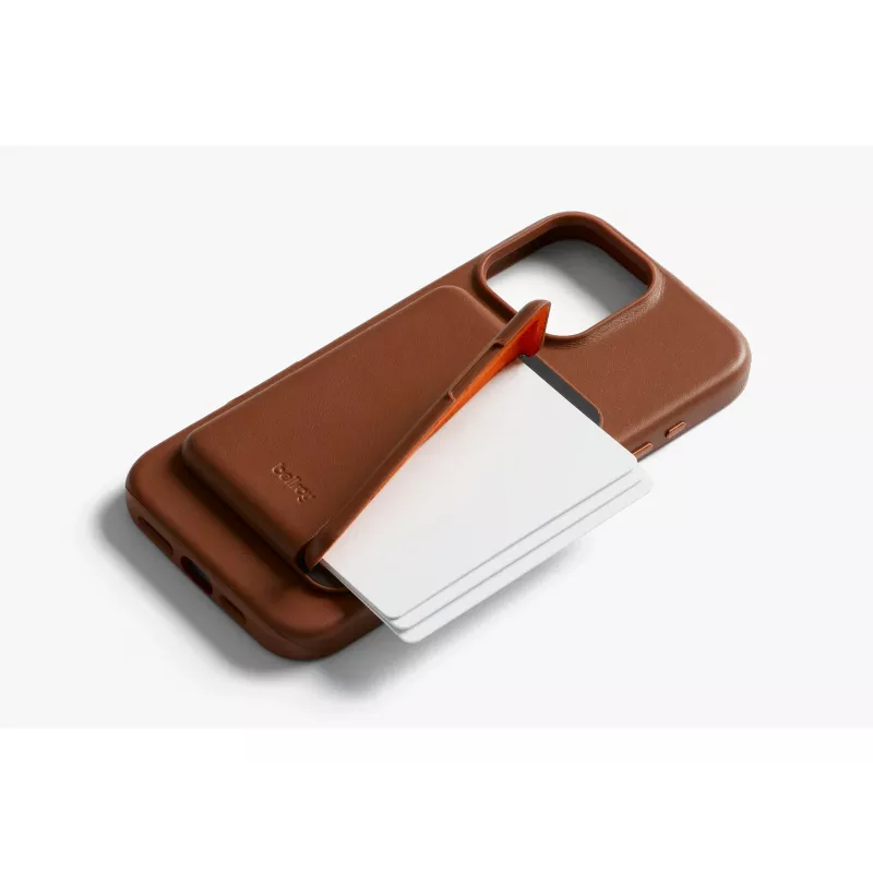Bellroy Custodia in pelle con portafoglio magnetico per iPhone 16 Pro Max, marrone