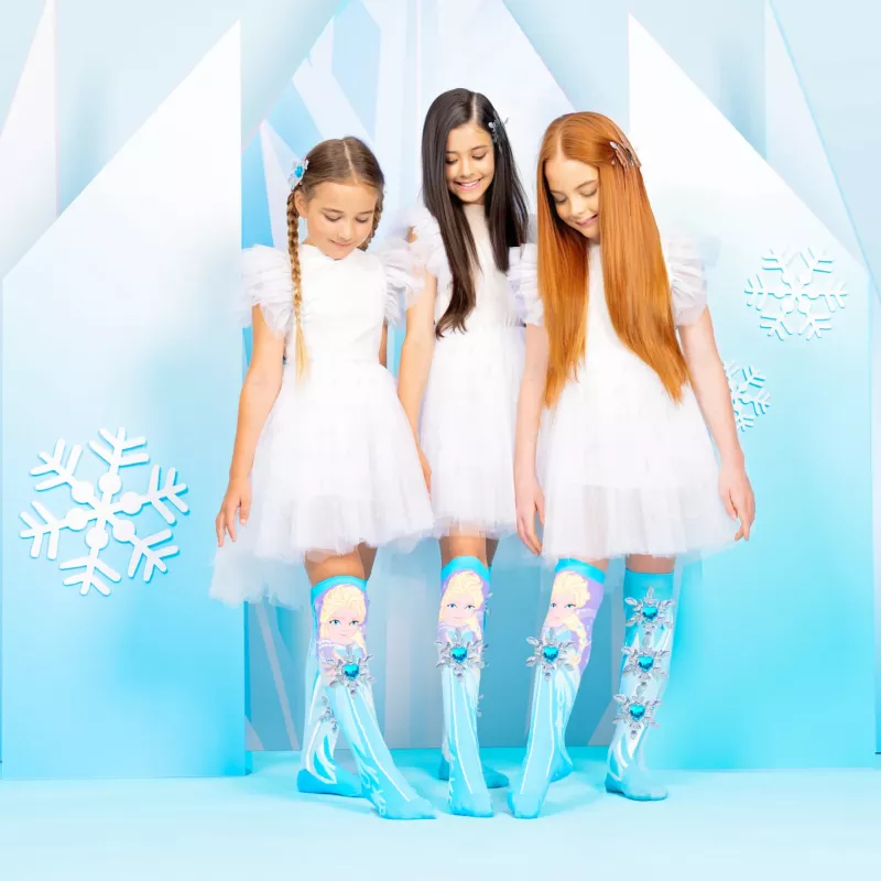 MADMIA Calzini al ginocchio per bambini Frozen Elsa stampa 3D - 1 paio